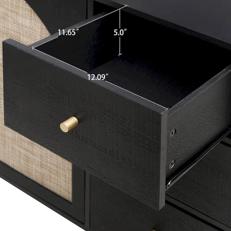 Modern 2-Door Storage Cabinet with 3 Drawers and Adjustable Shelves for Bedroom, Living Room, Study
