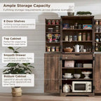 72 Garde-manger de cuisine de style campagnard, armoire de rangement avec portes coulissantes de grange - N/A