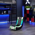 X Rocker Horizon Chaise de jeu au sol RVB LED Noir/Vert/Blanc