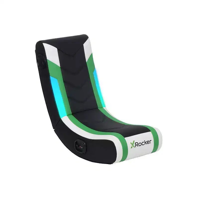 X Rocker Horizon Chaise de jeu au sol RVB LED Noir/Vert/Blanc