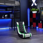 X Rocker Horizon Chaise de jeu au sol RVB LED Noir/Vert/Blanc