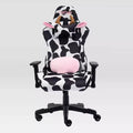 Ts85 Cow Print Luxx Series Gaming Chair Cow - Techni Sport: Velvet Upholstery, Memory Foam, Adjustable