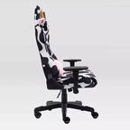 Ts85 Cow Print Luxx Series Gaming Chair Cow - Techni Sport: Velvet Upholstery, Memory Foam, Adjustable