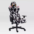 Ts85 Cow Print Luxx Series Gaming Chair Cow - Techni Sport: Velvet Upholstery, Memory Foam, Adjustable