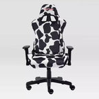 Ts85 Cow Print Luxx Series Gaming Chair Cow - Techni Sport: Velvet Upholstery, Memory Foam, Adjustable