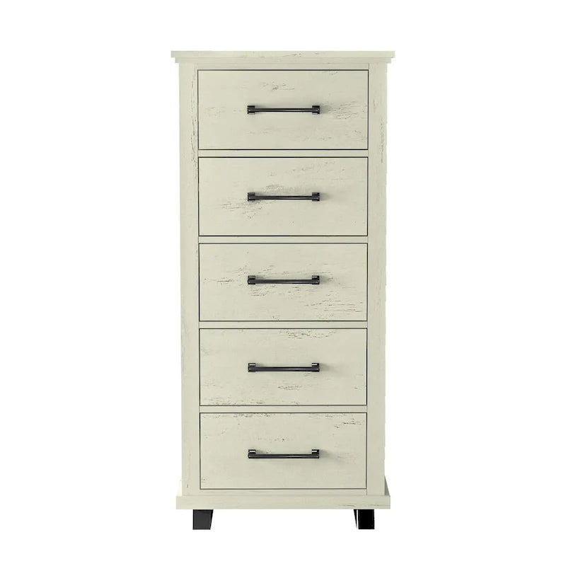 Ensemble de chambre à coucher 4 pièces Farmhouse - 2 tables de chevet, 1 commode et 1 chiffonnier
