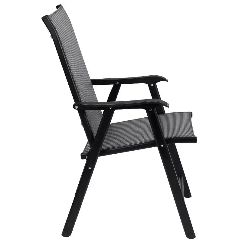 Chaise de patio pliante d'extérieur Flash Furniture noire (lot de 2)