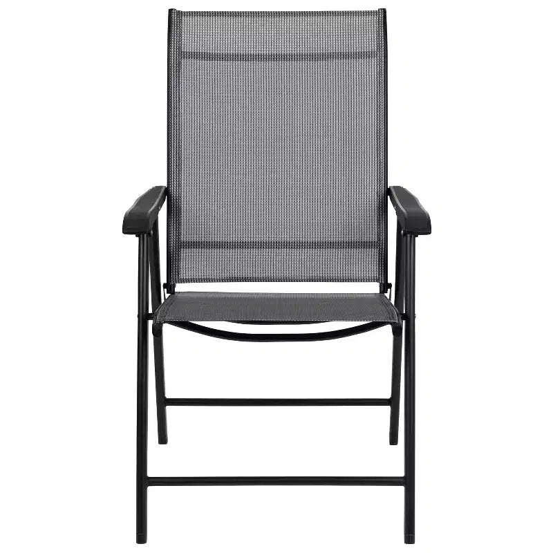 Chaise de patio pliante d'extérieur Flash Furniture noire (lot de 2)