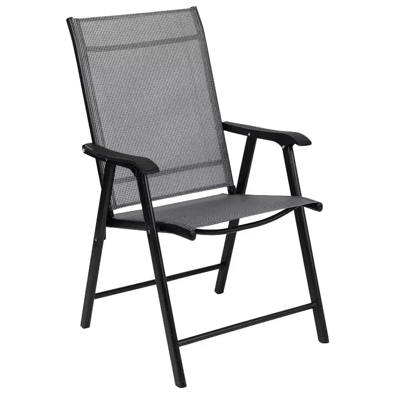 Chaise de patio pliante d'extérieur Flash Furniture noire (lot de 2)
