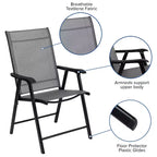 Chaise de patio pliante d'extérieur Flash Furniture noire (lot de 2)