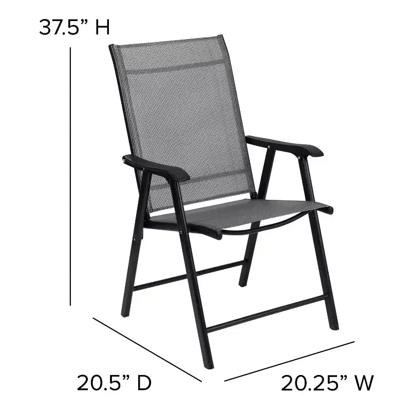 Chaise de patio pliante d'extérieur Flash Furniture noire (lot de 2)