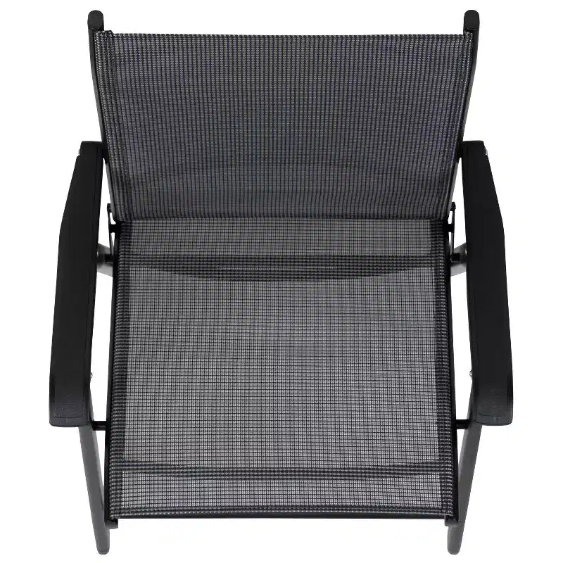 Chaise de patio pliante d'extérieur Flash Furniture noire (lot de 2)