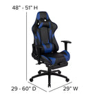 Emma and Oliver Racing Gaming Ergonomic Chair with Reclining Back, Footrest in Red LeatherSoft