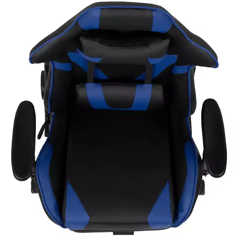Emma and Oliver Racing Gaming Ergonomic Chair with Reclining Back, Footrest in Red LeatherSoft