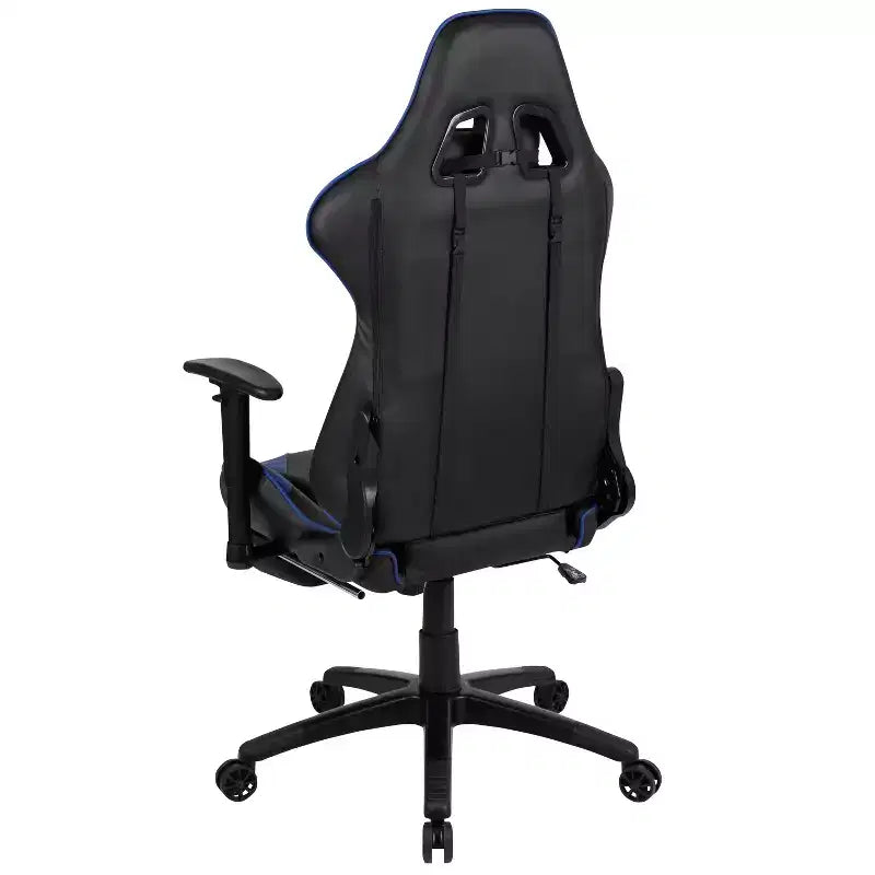 Emma and Oliver Racing Gaming Ergonomic Chair with Reclining Back, Footrest in Red LeatherSoft