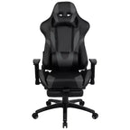 Emma and Oliver Racing Gaming Ergonomic Chair with Reclining Back, Footrest in Red LeatherSoft