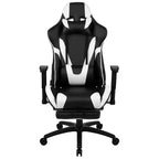 Emma and Oliver Racing Gaming Ergonomic Chair with Reclining Back, Footrest in Red LeatherSoft