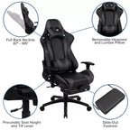 Emma and Oliver Racing Gaming Ergonomic Chair with Reclining Back, Footrest in Red LeatherSoft