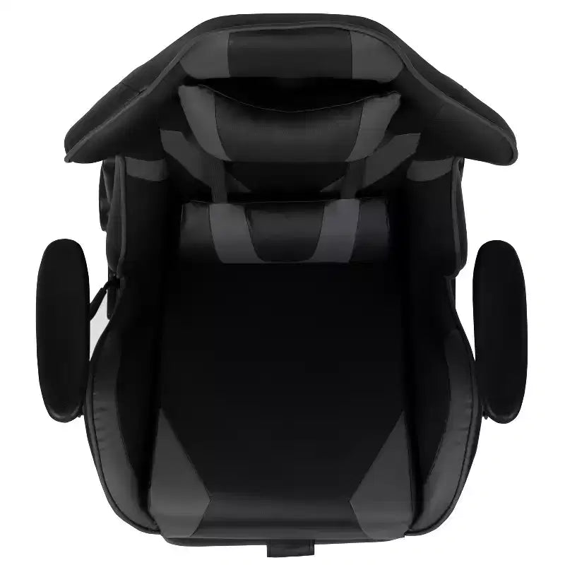 Emma and Oliver Racing Gaming Ergonomic Chair with Reclining Back, Footrest in Red LeatherSoft