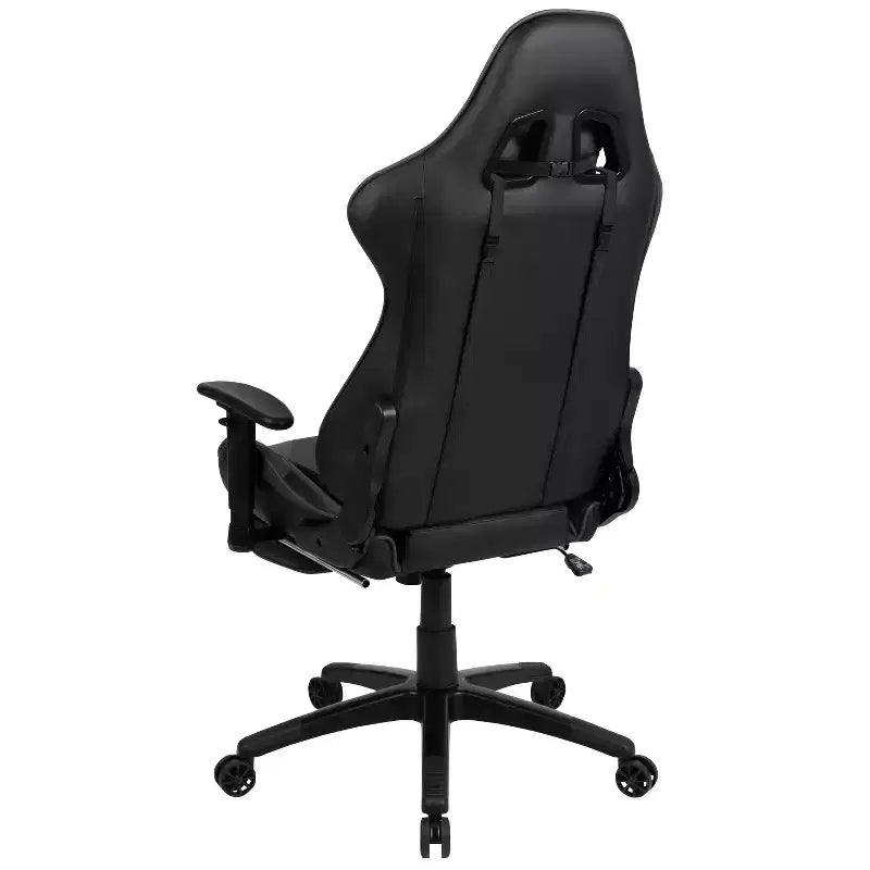 Emma and Oliver Racing Gaming Ergonomic Chair with Reclining Back, Footrest in Red LeatherSoft