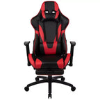 Emma and Oliver Racing Gaming Ergonomic Chair with Reclining Back, Footrest in Red LeatherSoft