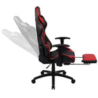 Emma and Oliver Racing Gaming Ergonomic Chair with Reclining Back, Footrest in Red LeatherSoft