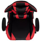 Emma and Oliver Racing Gaming Ergonomic Chair with Reclining Back, Footrest in Red LeatherSoft