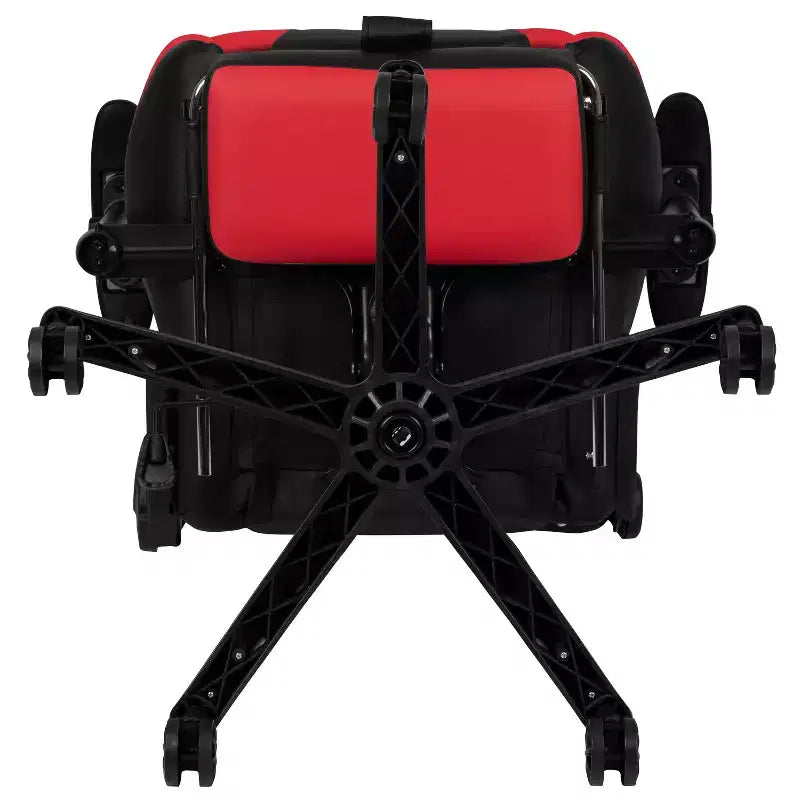 Emma and Oliver Racing Gaming Ergonomic Chair with Reclining Back, Footrest in Red LeatherSoft