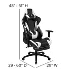 Emma and Oliver Racing Gaming Ergonomic Chair with Reclining Back, Footrest in Red LeatherSoft