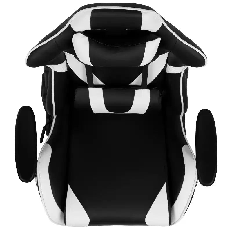 Emma and Oliver Racing Gaming Ergonomic Chair with Reclining Back, Footrest in Red LeatherSoft