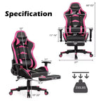 Costway Office Massage Gaming Chair Reclining Swivel Racing with Footrest