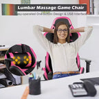 Costway Office Massage Gaming Chair Reclining Swivel Racing with Footrest