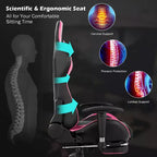 Costway Office Massage Gaming Chair Reclining Swivel Racing with Footrest