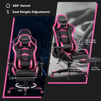 Costway Office Massage Gaming Chair Reclining Swivel Racing with Footrest