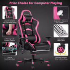 Costway Office Massage Gaming Chair Reclining Swivel Racing with Footrest
