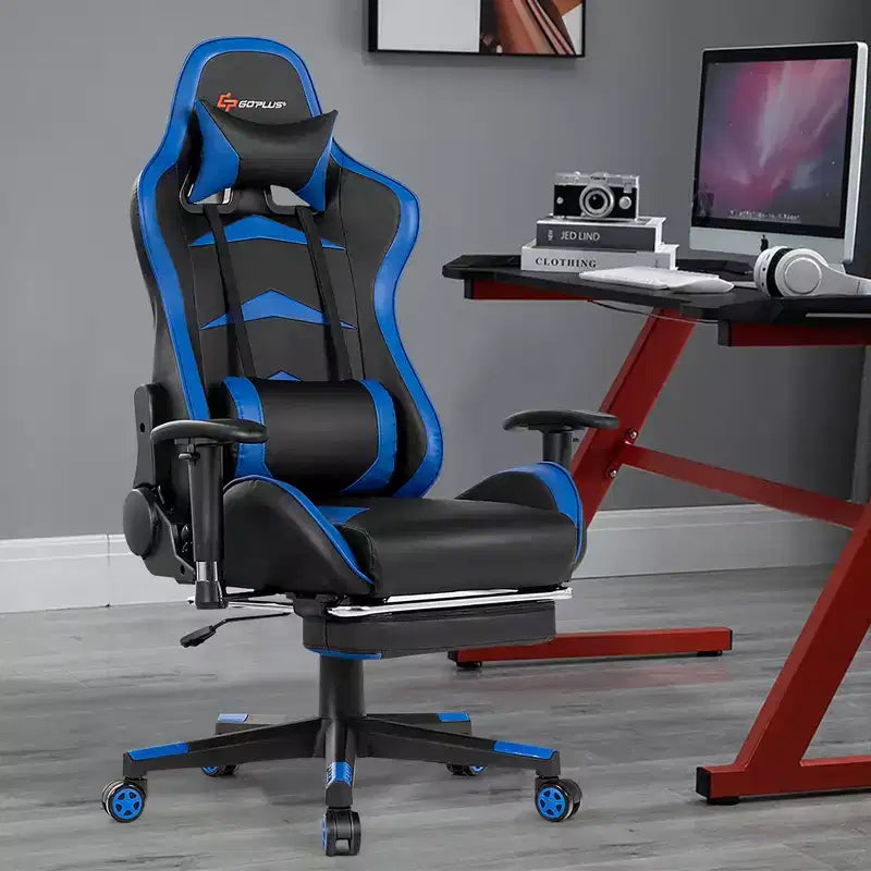 Costway Office Massage Gaming Chair Reclining Swivel Racing with Footrest