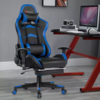 Costway Office Massage Gaming Chair Reclining Swivel Racing with Footrest