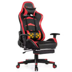 Costway Office Massage Gaming Chair Reclining Swivel Racing with Footrest