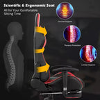 Costway Office Massage Gaming Chair Reclining Swivel Racing with Footrest