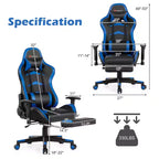 Costway Office Massage Gaming Chair Reclining Swivel Racing with Footrest