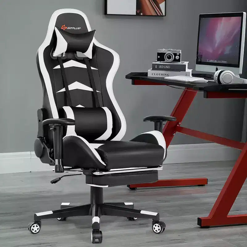 Costway Office Massage Gaming Chair Reclining Swivel Racing with Footrest