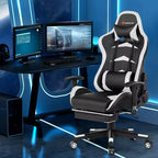 Costway Office Massage Gaming Chair Reclining Swivel Racing with Footrest