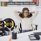 Costway Office Massage Gaming Chair Reclining Swivel Racing with Footrest