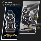 Costway Office Massage Gaming Chair Reclining Swivel Racing with Footrest