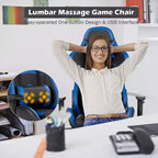 Costway Office Massage Gaming Chair Reclining Swivel Racing with Footrest
