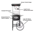 Great Northern Popcorn 8 oz. Lincoln Popcorn Machine With Cart  Black