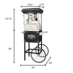 Great Northern Popcorn 8 oz. Lincoln Popcorn Machine With Cart  Black