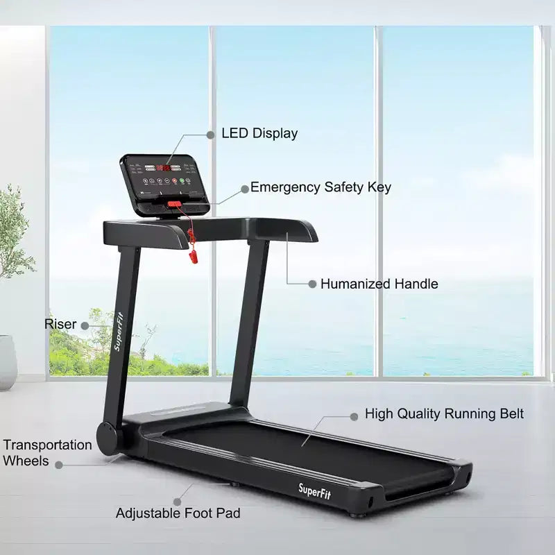 Tapis de course électrique Costway 2,25 CV avec contrôle par application pour la maison et le bureau