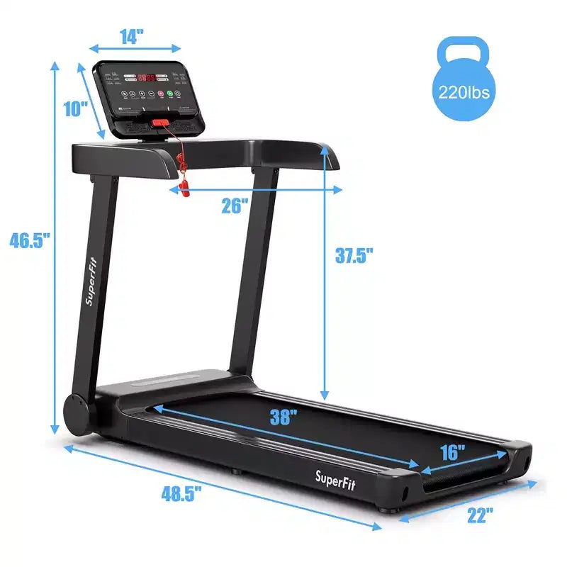 Tapis de course électrique Costway 2,25 CV avec contrôle par application pour la maison et le bureau