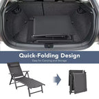 Costway Chaise longue de patio en aluminium avec oreiller appui-tête réglable